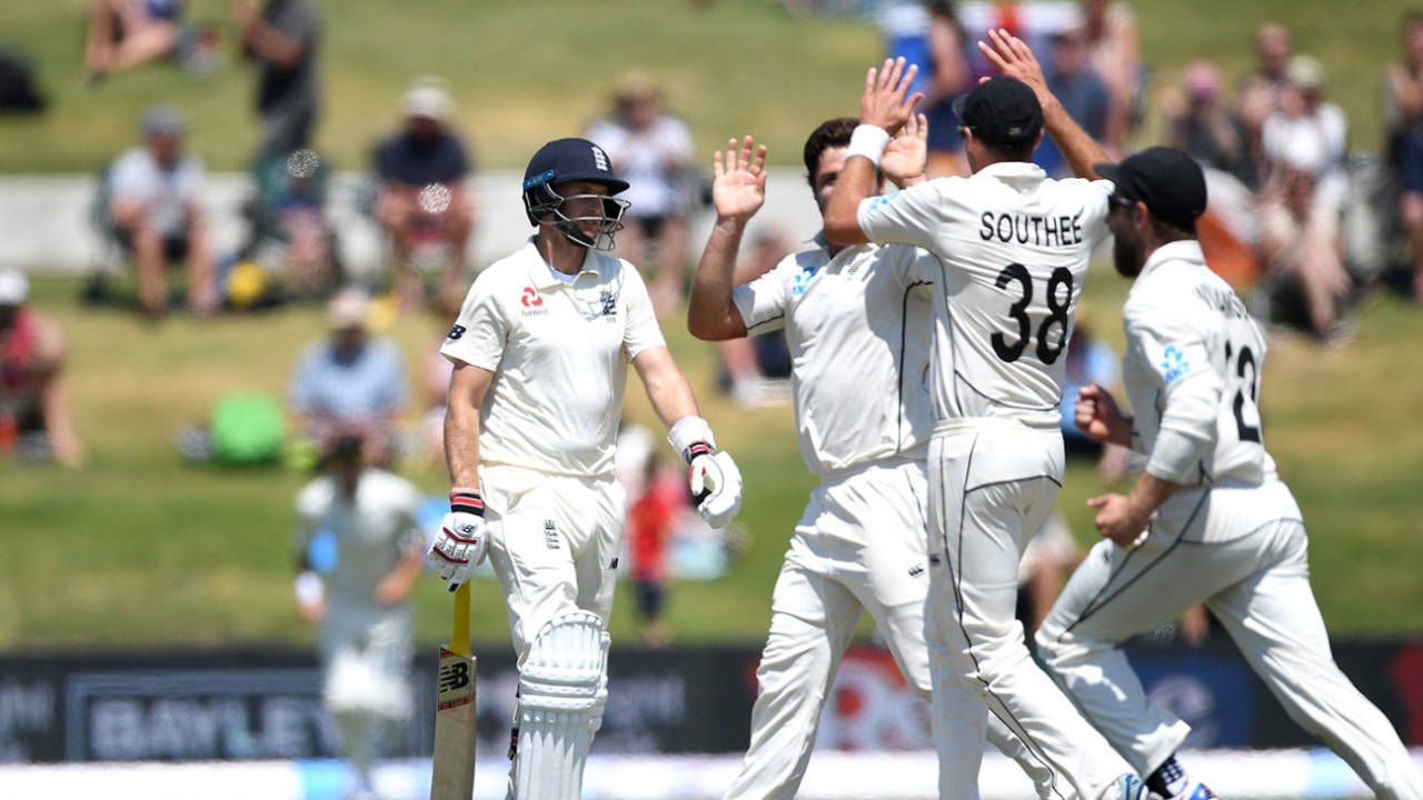 Joe Root fell cheaply in England's second-innings rearguard, New Zealand v England, 1st Test, Mount Maunganui, 5th day, November 25, 2019