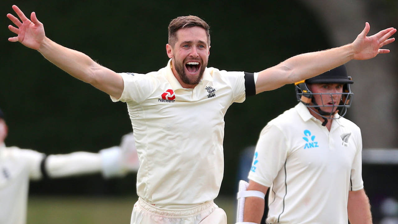 Chris Woakes belts out an appeal, New Zealand v England, 2nd Test, Hamilton, November 29, 2019
