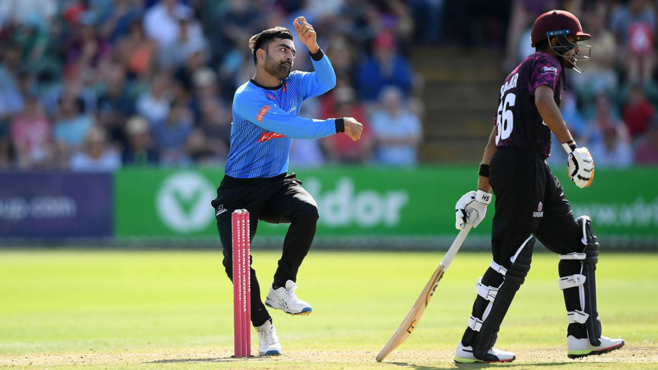 Rashid Khan has spent the past two T20 seasons at Sussex, Somerset v Sussex, Vitality Blast, Taunton, July 28, 2019