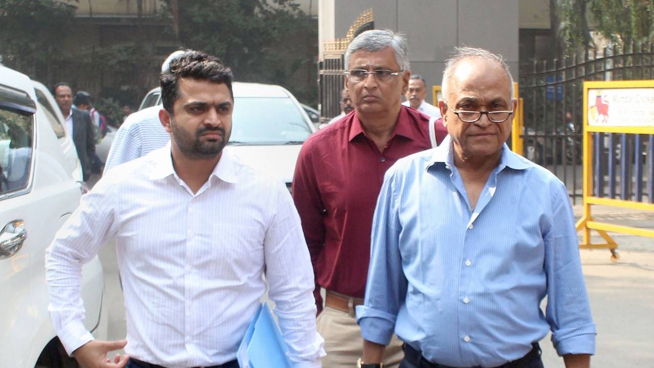 Jaydev Shah and Niranjan Shah arrive at the BCCI office