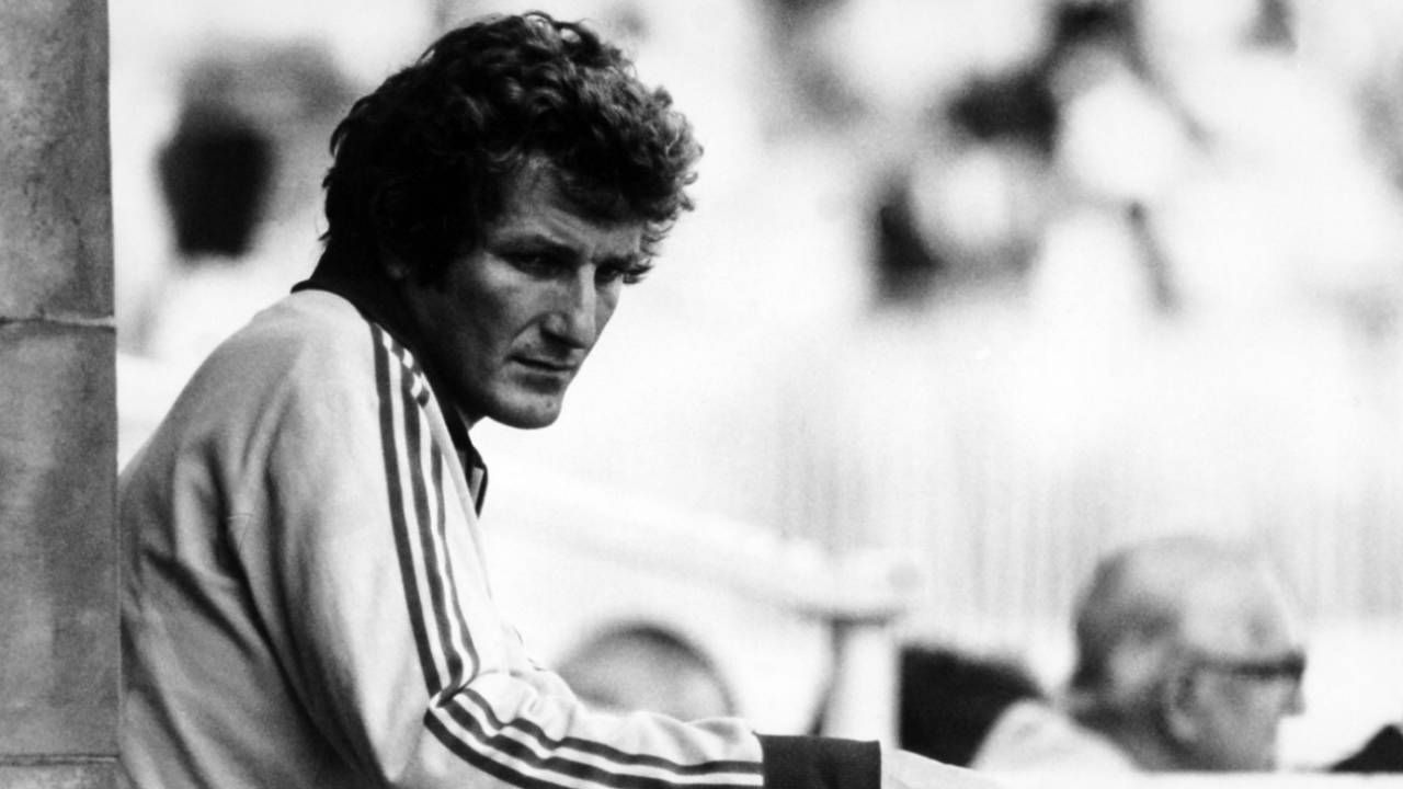 Bob Willis at the Lord's balcony during Pakistan's 1982 tour of England