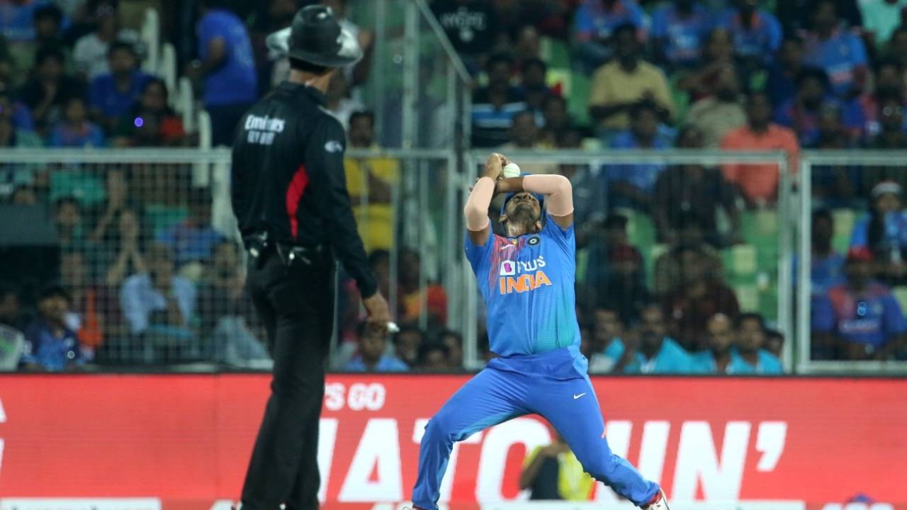 Washington Sundar drops a catch, India v West Indies, 2nd T20I, Thiruvananthapuram, December 8, 2019