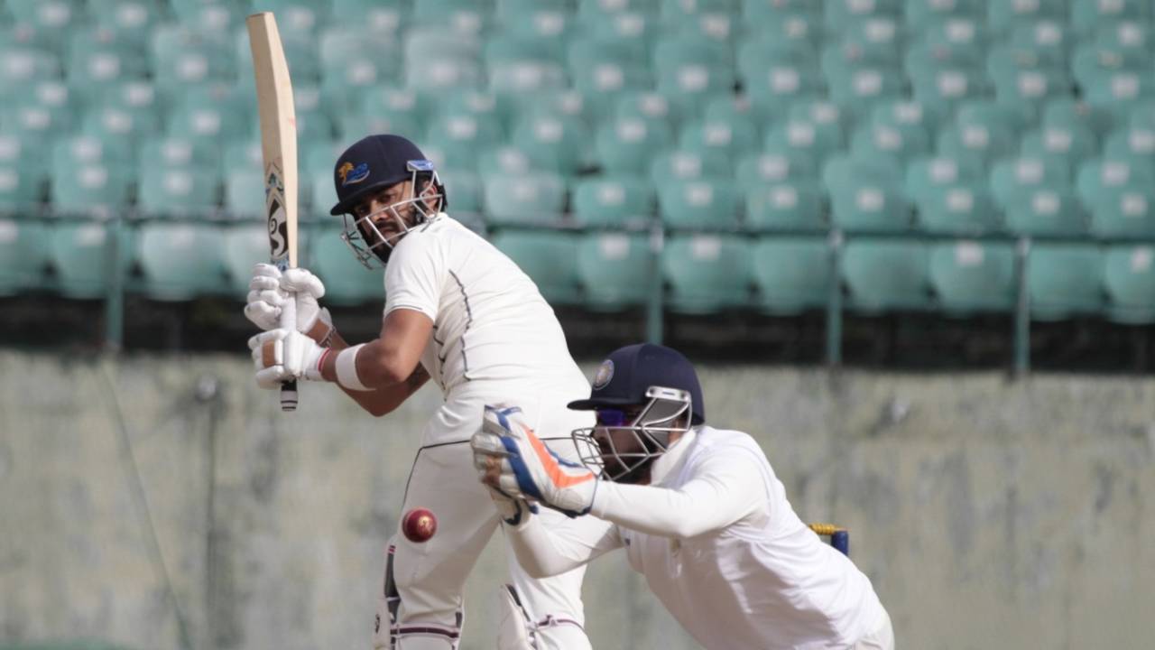 Prashant Chopra plays towards fine-leg, Himachal Pradesh v Saurashtra, Ranji Trophy 2019-20, 1st day, Dharamsala, December 9, 2019