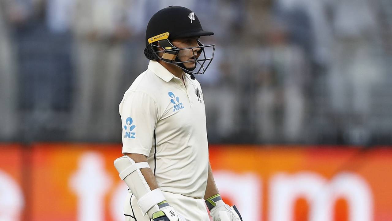 Tom Latham walks back, Australia v New Zealand, 1st Test, Perth, 2nd day, December 13, 2019