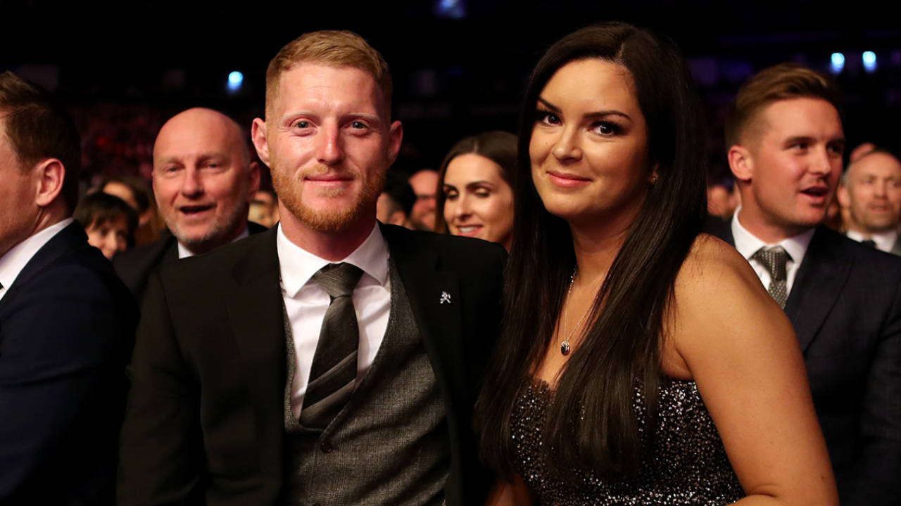 Ben Stokes with wife Clare at the BBC's Sports Personality of the Year awards&nbsp;&nbsp;&bull;&nbsp;&nbsp;Jane Barlow/PA Images via Getty Images
