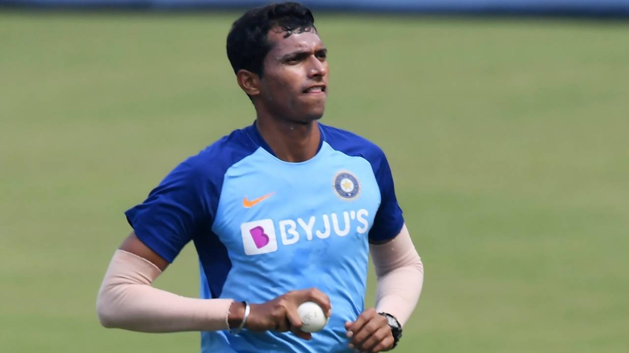 Navdeep Saini takes part in a training session, Cuttack, December 21, 2019