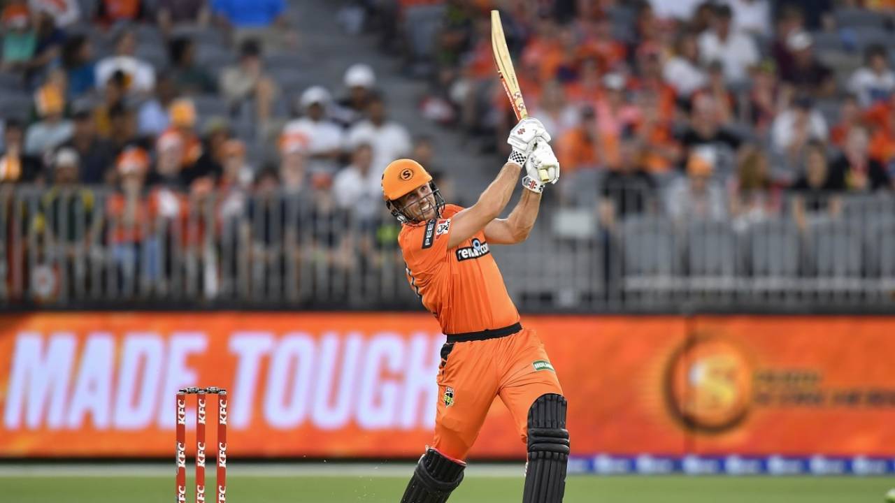 Mitchell Marsh is quite strong down the ground, Perth Scorchers v Melbourne Renegades, Big Bash League, Perth, December 21, 2019