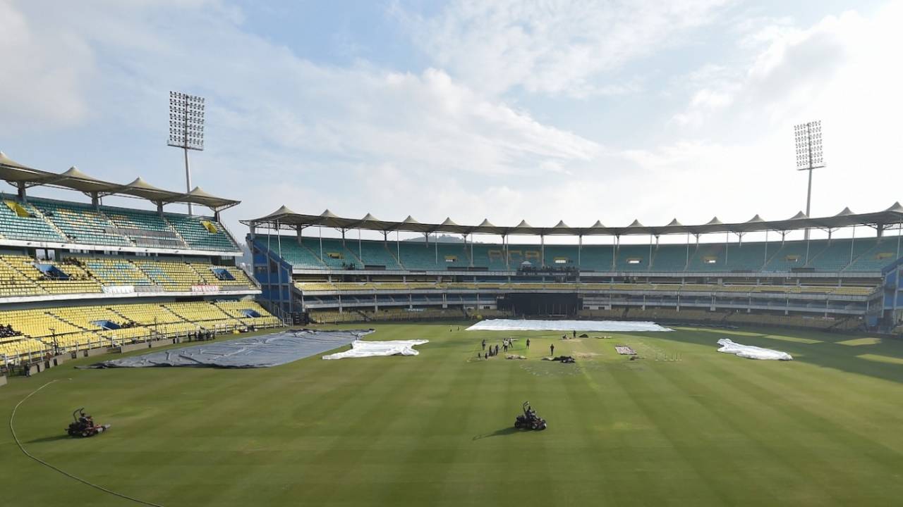 The Barsapara Cricket Stadium gears up for the India-Sri Lanka T20I, Guwahati, January 3, 2020