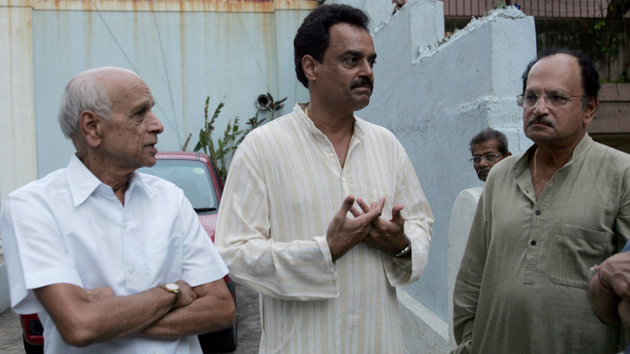 Bapu Nadkarni with fellow Mumbai and India stalwarts Dilip Vengsarkar and Ajit Wadekar, Mumbai, August 2, 2008