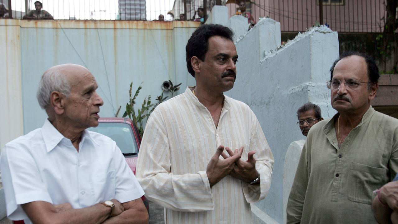 Bapu Nadkarni with fellow Mumbai and India stalwarts Dilip Vengsarkar and Ajit Wadekar, Mumbai, August 2, 2008