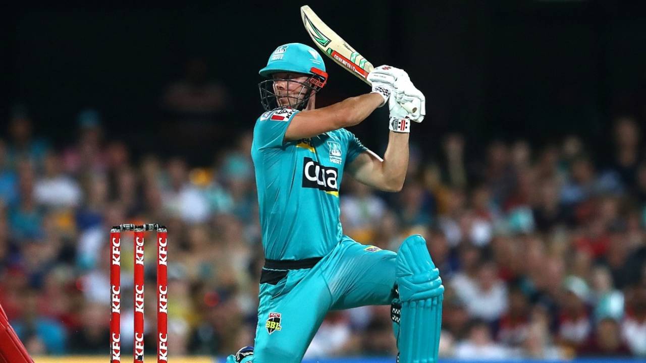 Chris Lynn smashed five fours and three sixes in a 15-ball 41, Brisbane Heat v Melbourne Renegades, Big Bash League 2019-20, Brisbane, January 19, 2020


