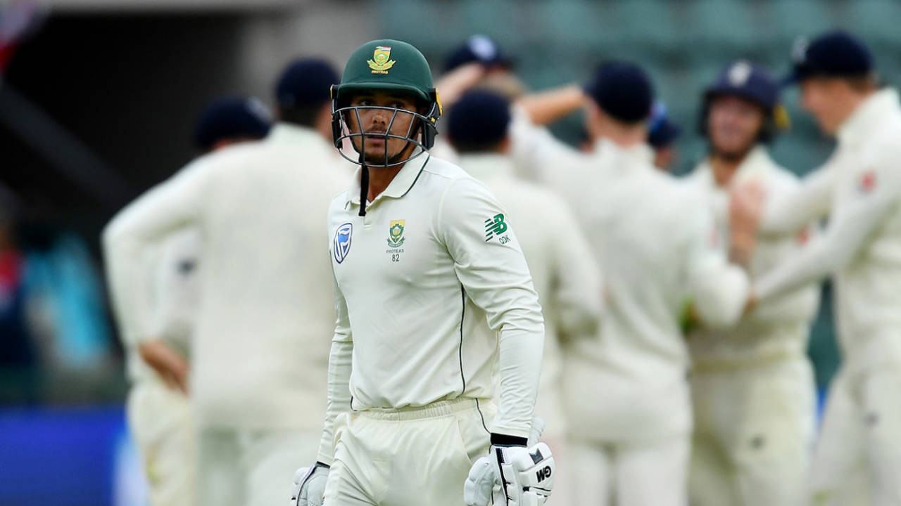 Quinton de Kock was out to a poor shot, South Africa v England, 3rd Test, Port Elizabeth, 4th day, January 19, 2020