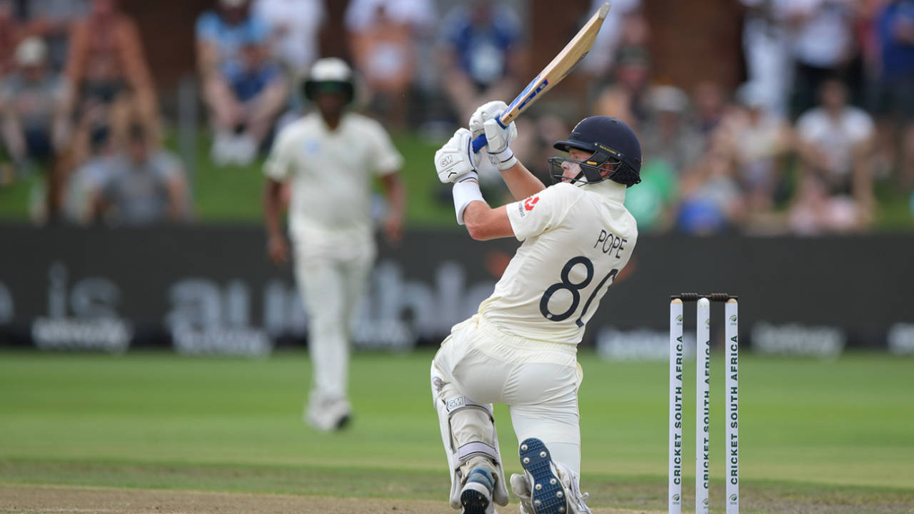 Ollie Pope whips into the leg side, South Africa v England, 3rd Test, Port Elizabeth, 2nd day, January 17, 2020