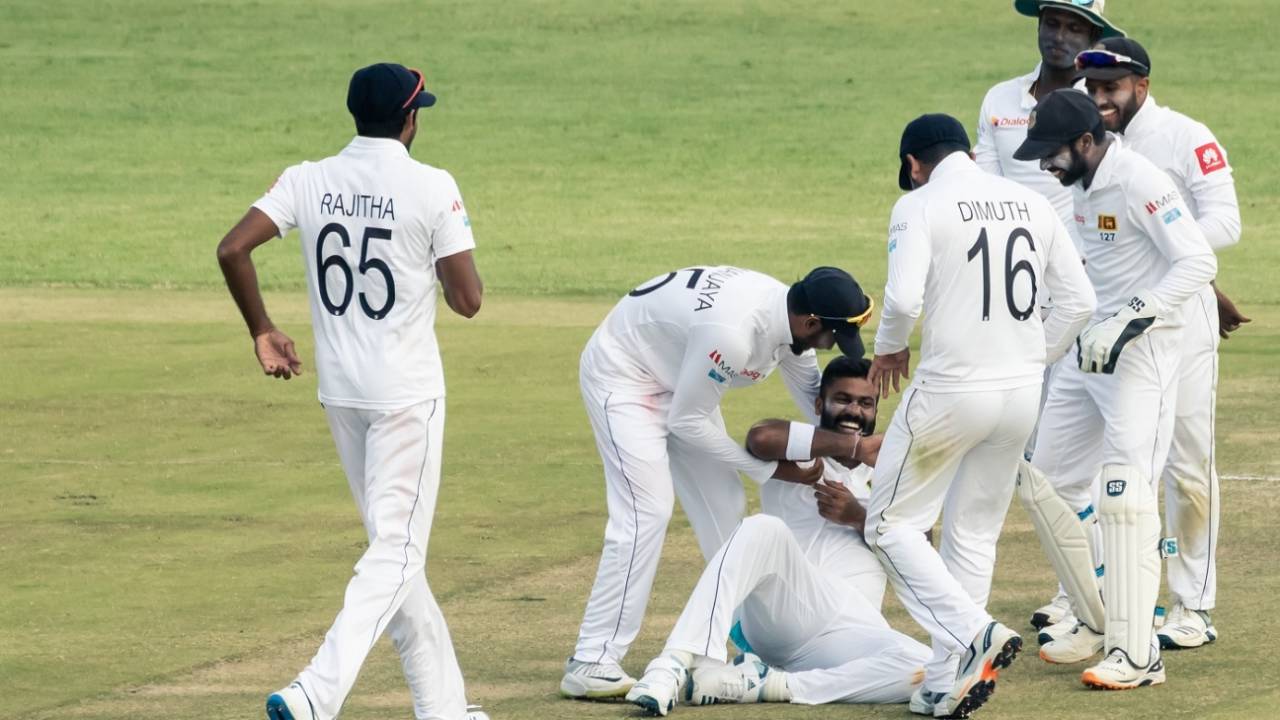 Lahiru Kumara is ecstatic after taking a wicket&nbsp;&nbsp;&bull;&nbsp;&nbsp;AFP