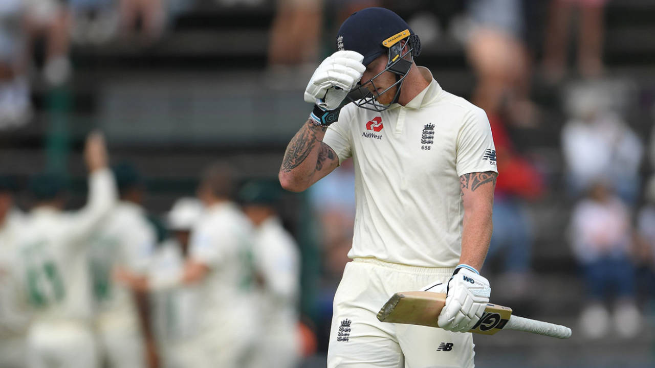 Ben Stokes endured a rare failure at the Wanderers, South Africa v England, 4th Test, Day 1, Johannesburg, January 24, 2020