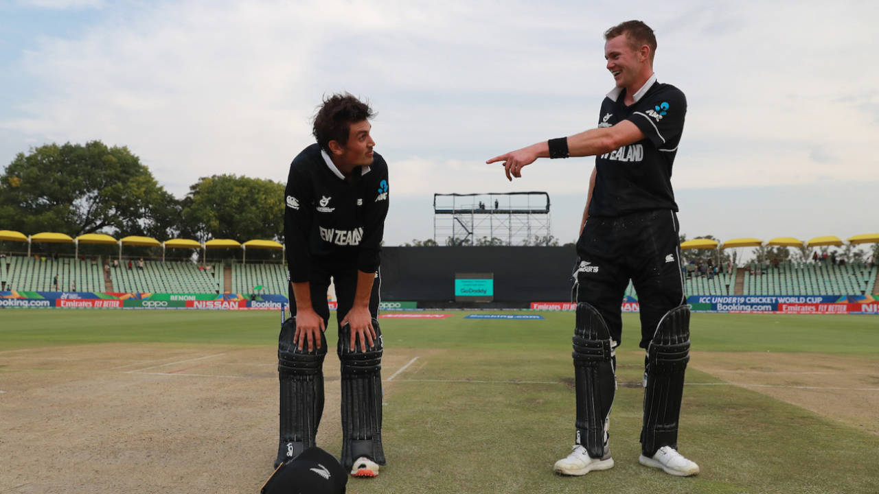 Kristian Clarke and Joey Field - the heroes of New Zealand's chase, New Zealand v West Indies, Under-19 World Cup, 2nd quarter-final, Benoni, January 29, 2020