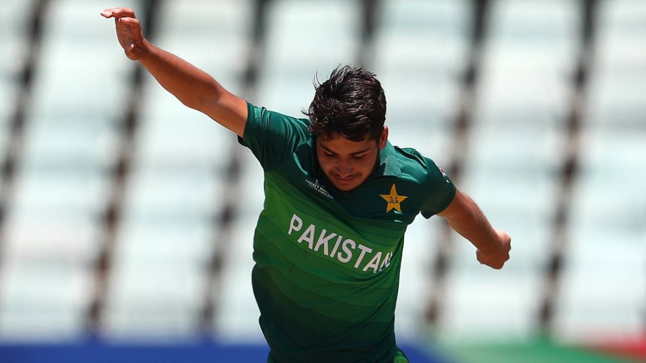 Mohammad Amir Khan is delighted after taking a wicket, Afghanistan U-19 v Pakistan U-19, Super League quarter-final, Under-19 World Cup, Benoni, January 31, 2020