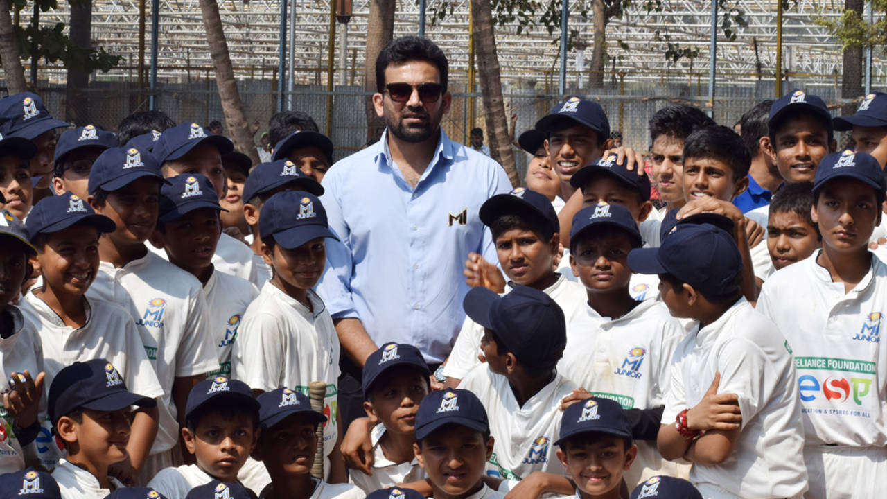 Zaheer Khan at a Mumbai Indians Junior grassroots programme at Cross Maidan, Mumbai, February 3, 2020