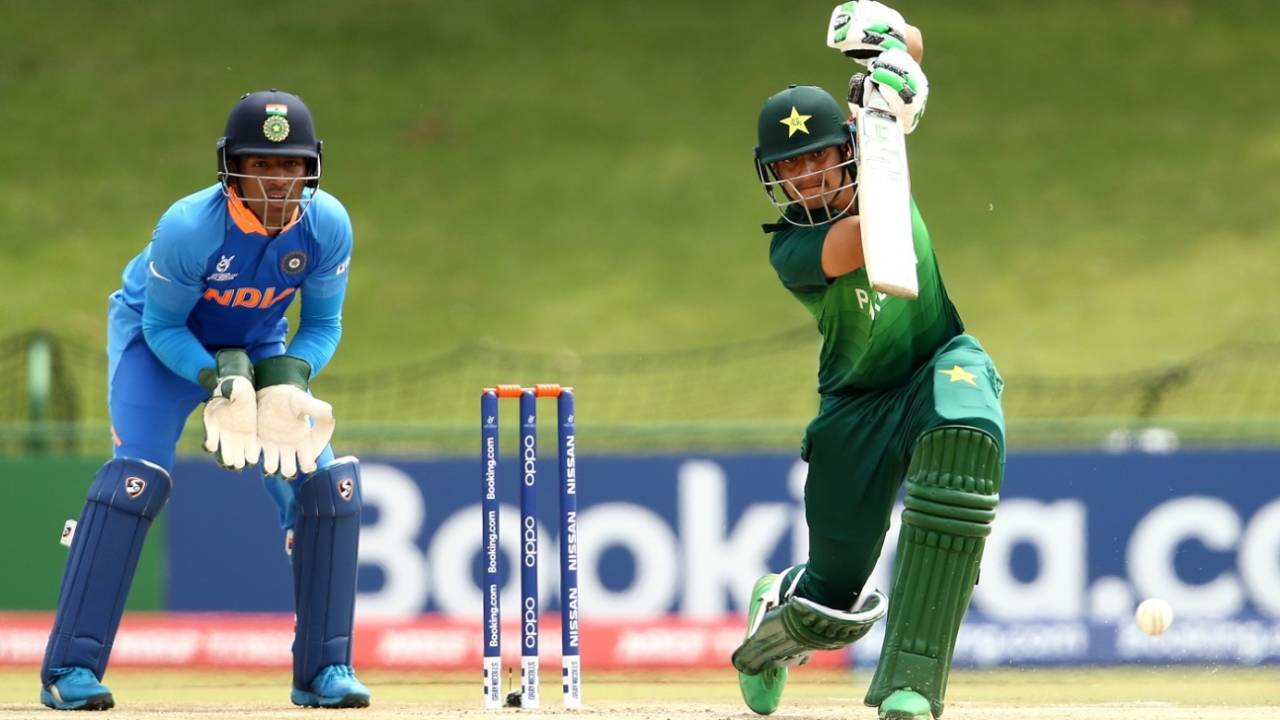 Haider Ali crunches a drive, India v Pakistan, U-19 World Cup semi-final, Potchefstroom, February 4, 2020