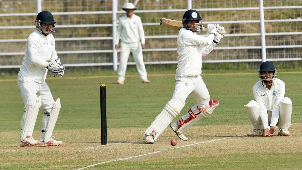 Ashutosh Aman shows his prowess with the bat, Bihar v Arunachal Pradesh, Ranji Trophy 2019-20, Patna, February 5, 2020