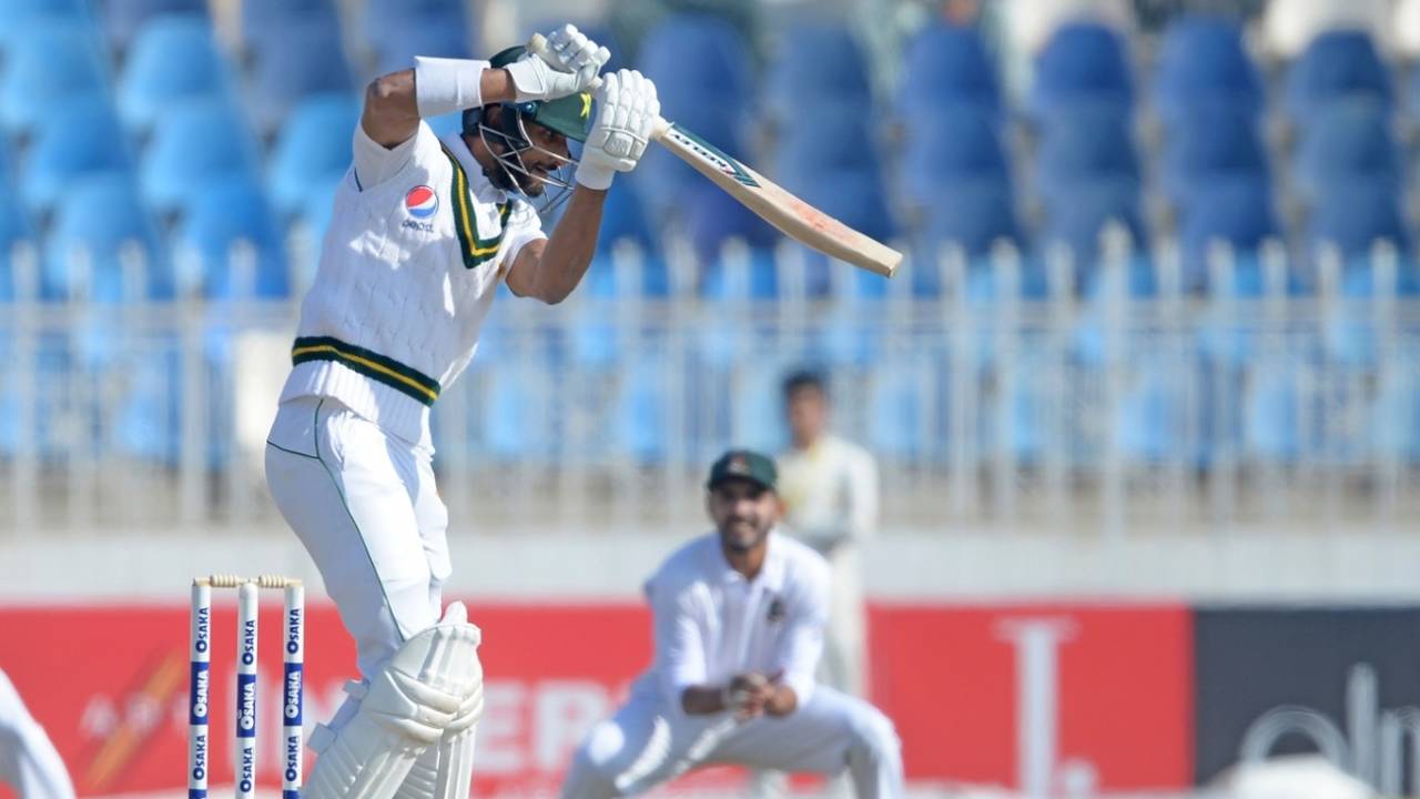 Shan Masood drives on the up, Pakistan v Bangladesh, 1st Test, Rawalpindi, 2nd day, February 8, 2020