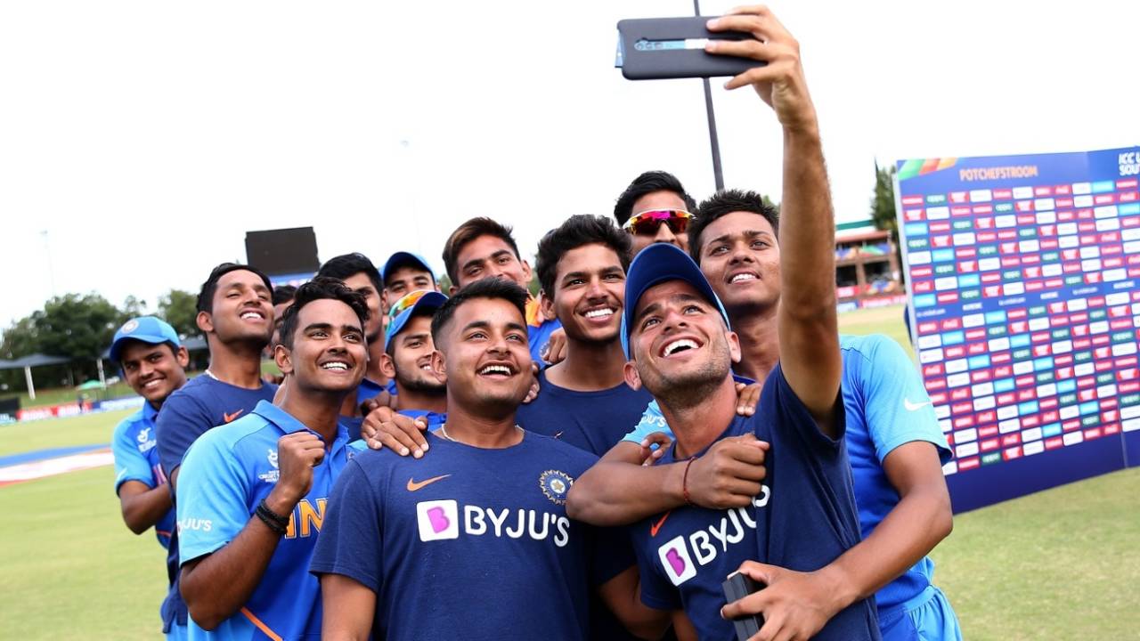 The Indians get a commemorative selfie after winning the semi-final against Pakistan&nbsp;&nbsp;&bull;&nbsp;&nbsp;ICC via Getty