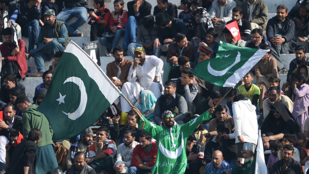 Fans turned up in big numbers to even sit on the cemented stands, Pakistan v Bangladesh, 1st Test, Rawalpindi, 3rd day, February 9, 2020