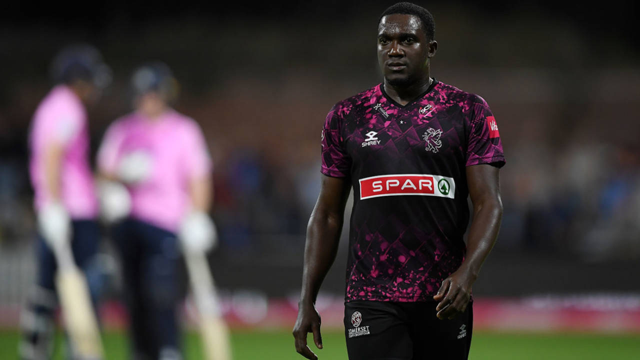 Jerome Taylor has been prolific for Somerset in the Vitality Blast, Somerset v Middlesex, Vitality Blast, Taunton, August 30, 2019