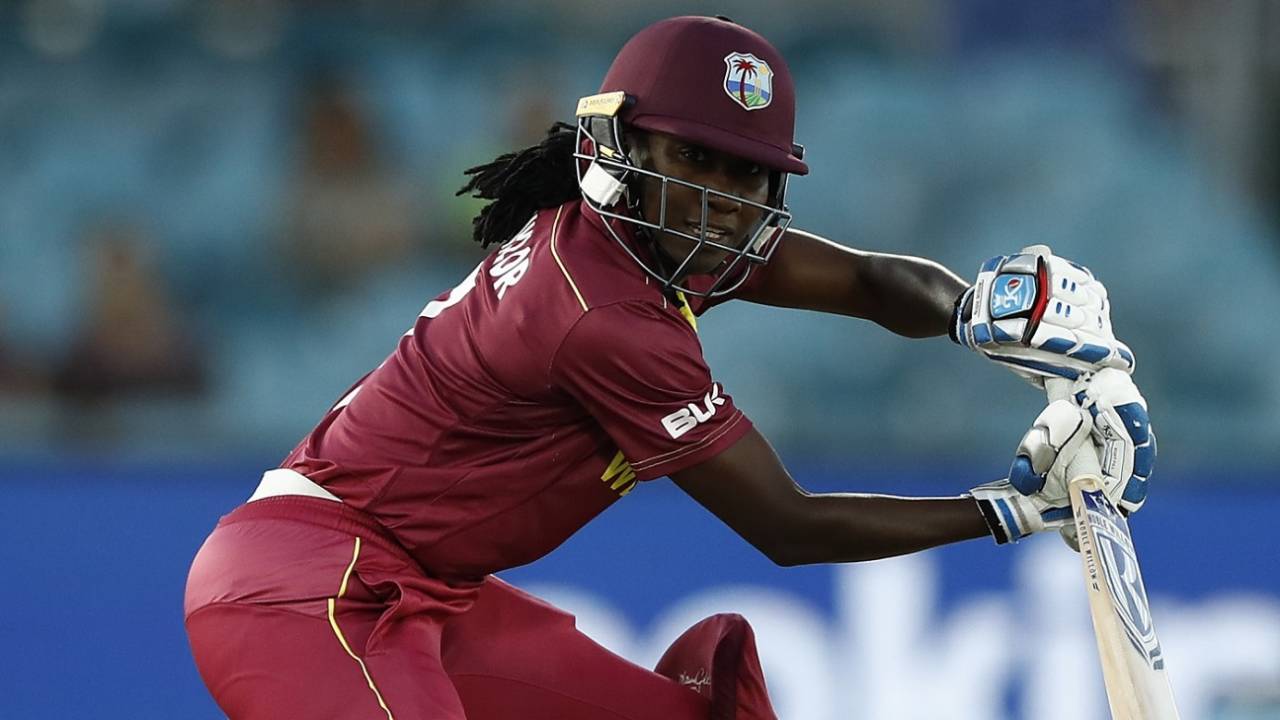 Stafanie Taylor guides the ball behind point, Pakistan v West Indies, Women's T20 World Cup 2020, Canberra, February 26, 2020