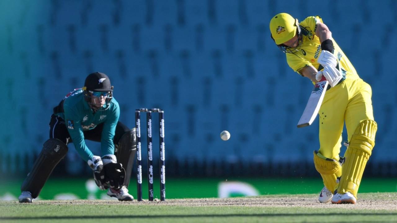 Marnus Labuschagne goes inside out against spin, Australia v New Zealand, 1st ODI, Sydney, March 13, 2020