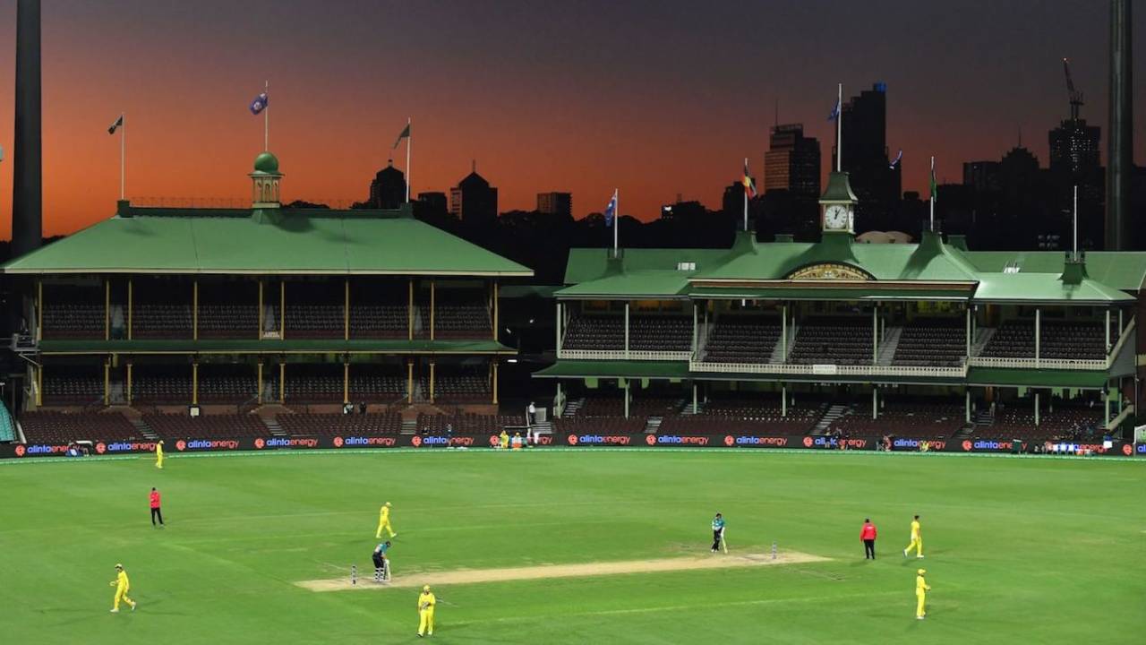 Silence of the stands: Australia and New Zealand played to an empty SCG in the first ODI before the series was called off&nbsp;&nbsp;&bull;&nbsp;&nbsp;CA/Cricket Australia/Getty Images