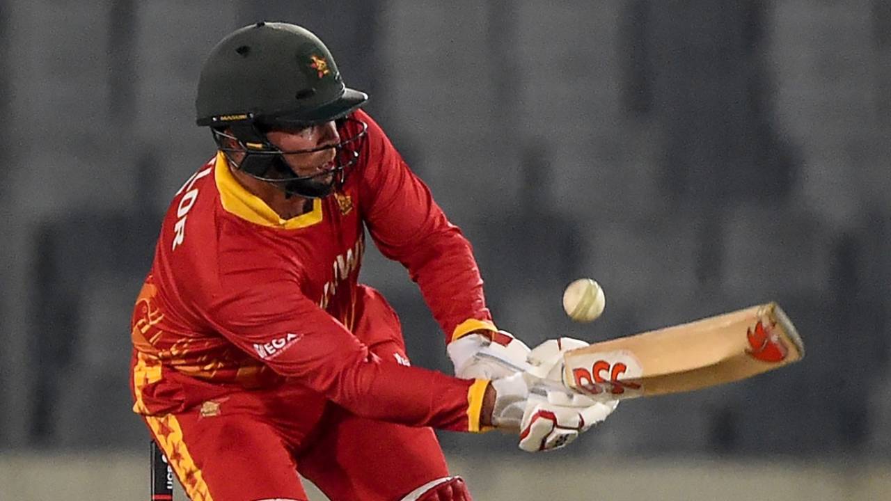 Brendan Taylor sends the ball fine, Bangladesh v Zimbabwe, 2nd T20I, Dhaka, March 11, 2020