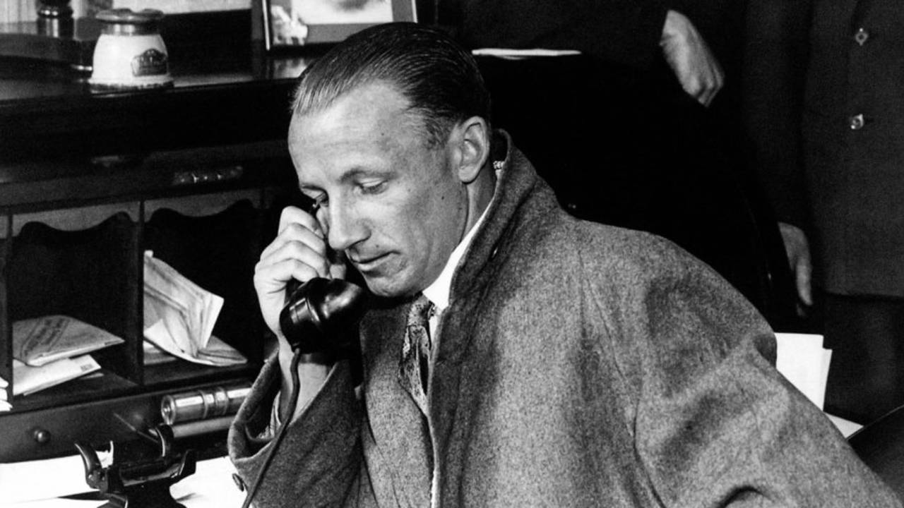 Don Bradman makes a telephone call, May 10, 1934