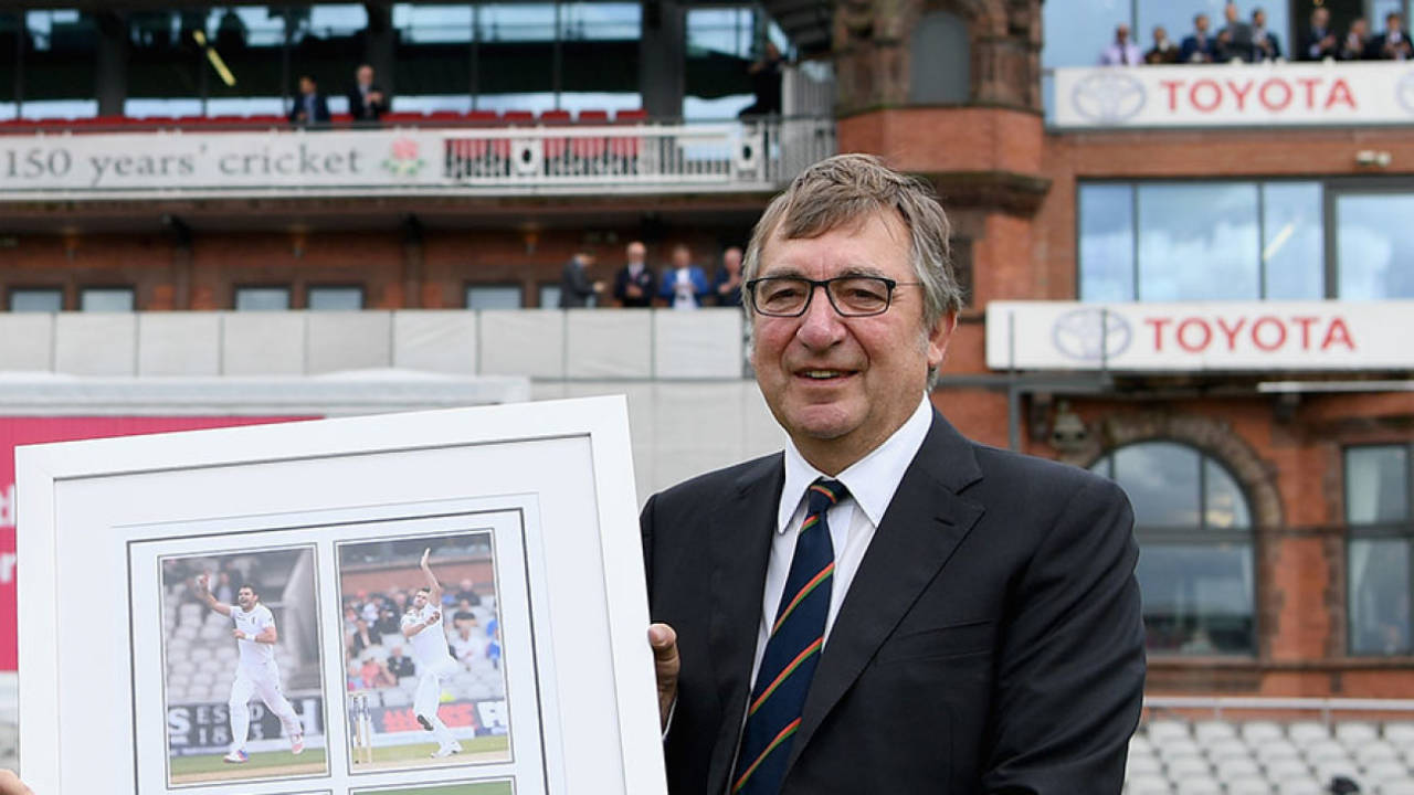 David Hodgkiss, Lancashire chairman, at the unveiling of the James Anderson End at Old Trafford in August 2017&nbsp;&nbsp;&bull;&nbsp;&nbsp;Getty Images