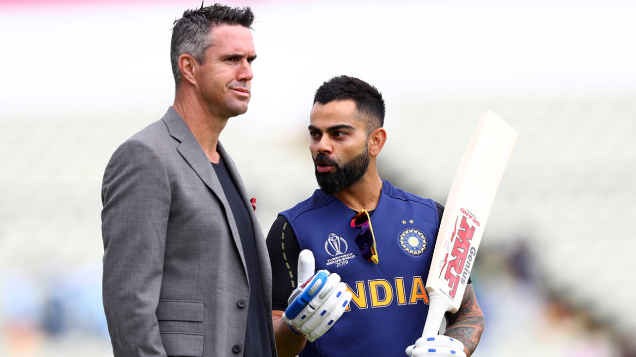 Virat Kohli has a chat with Kevin Pietersen, England v India, World Cup 2019, Edgbaston, June 30, 2019