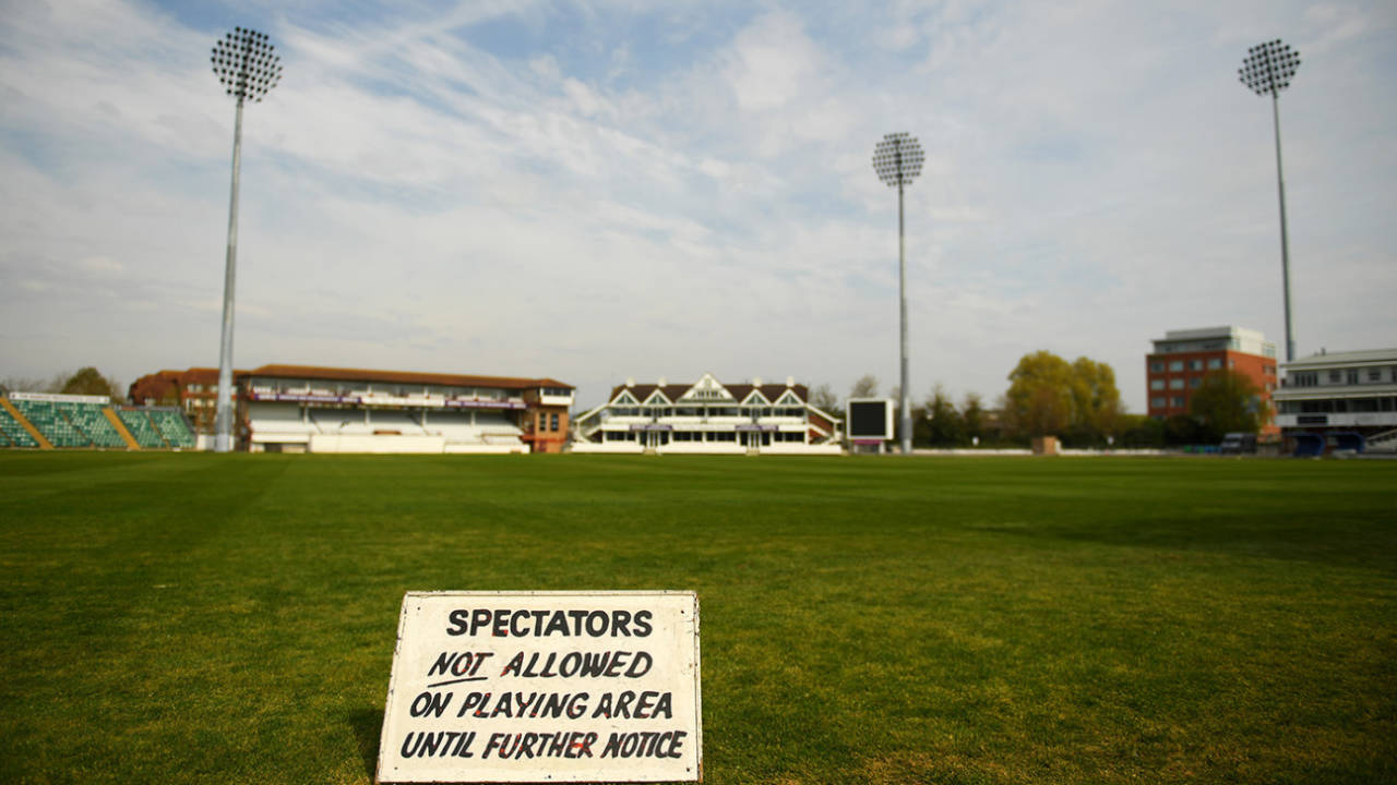 A sign at Taunton warns fans to stay away&nbsp;&nbsp;&bull;&nbsp;&nbsp;Getty Images