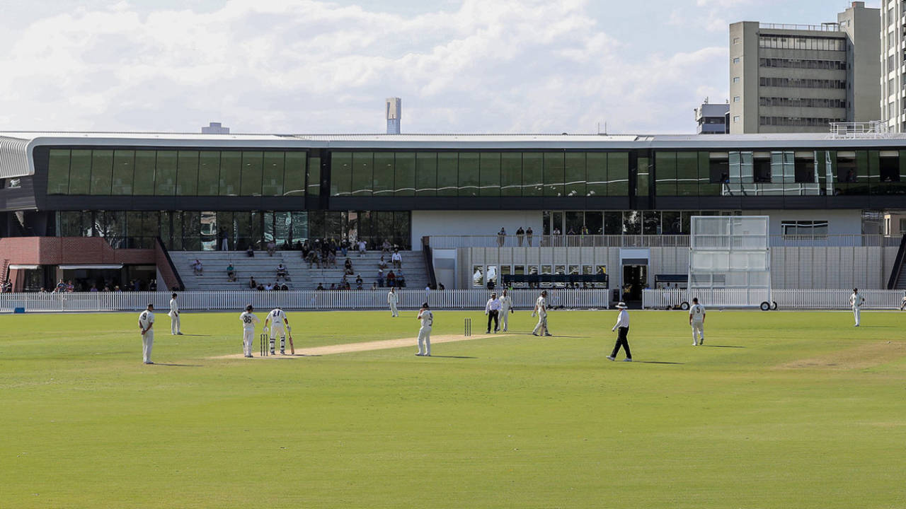 A view across the redeveloped Junction Oval in Melbourne, March 3, 2018