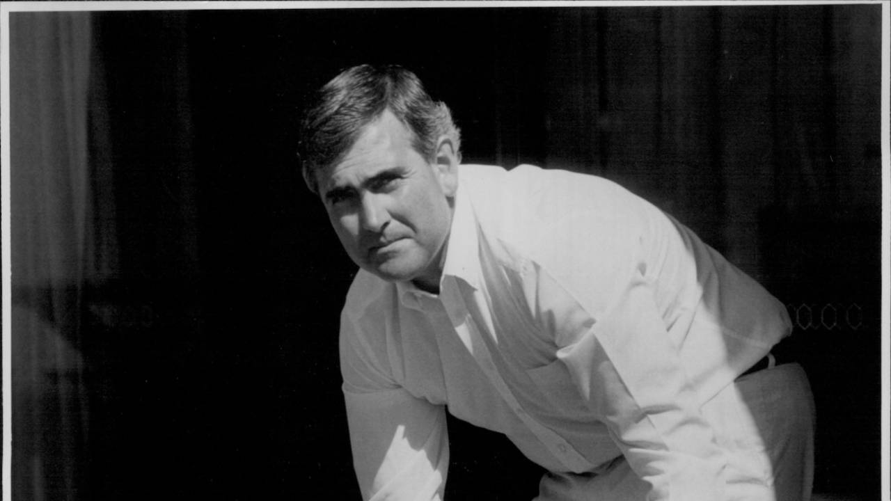 Alan Turner at with daughter Danielle and dog Sheba, Australia, February 19 1987