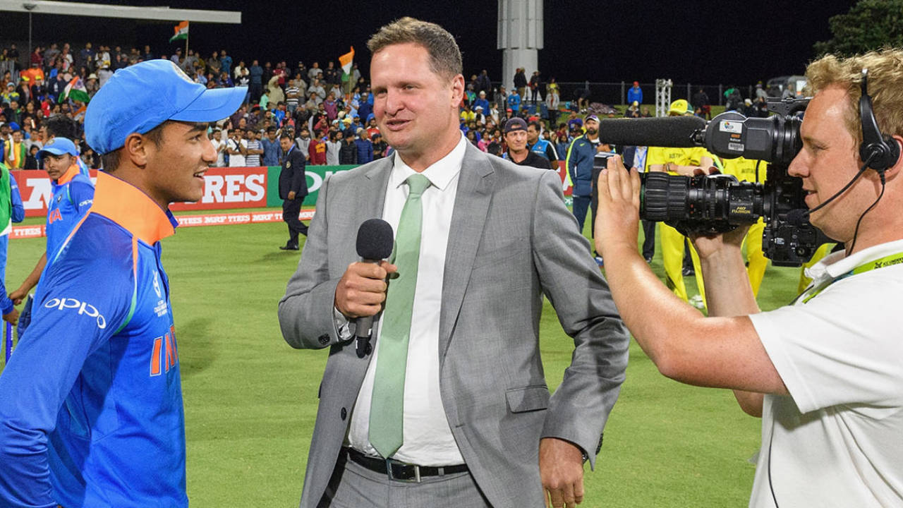 Rob Key during an interview, Australia v India, Under-19 World Cup, final, Mount Maunganui, February 3, 2018