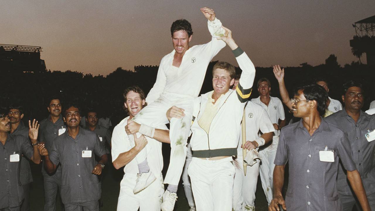 The home crowd in Calcutta was on the side of Allan Border's Australia when they beat England, who had knocked India out, in the 1987 World Cup final 