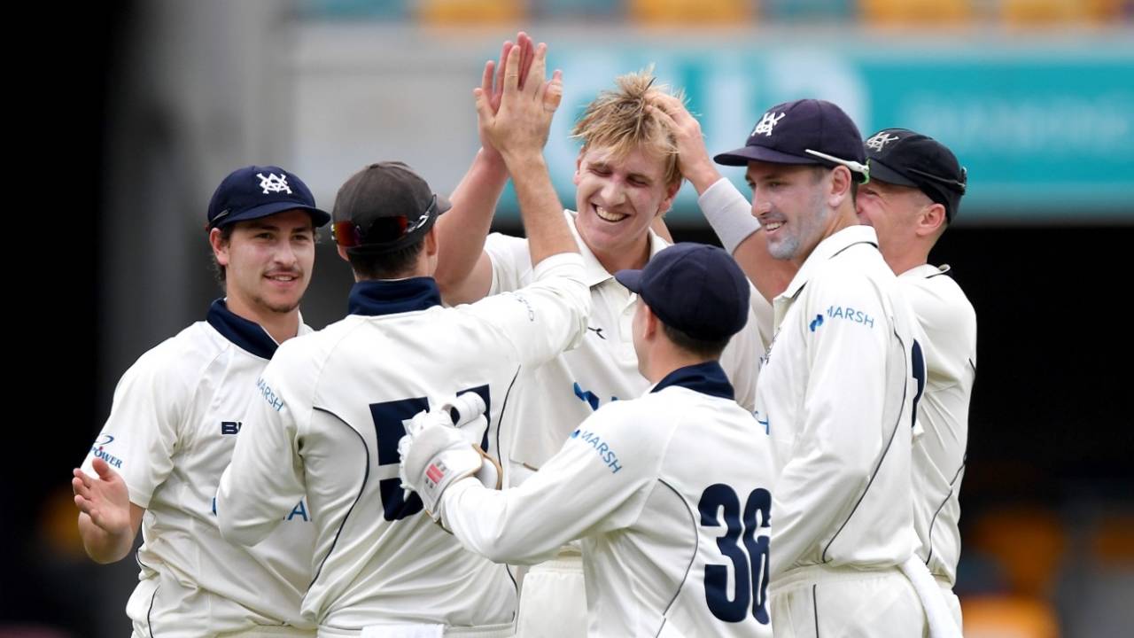 Will Sutherland ran through the Queensland middle-order, Queensland v Victoria, Sheffield Shield, Brisbane, 2nd day, February 25, 2020