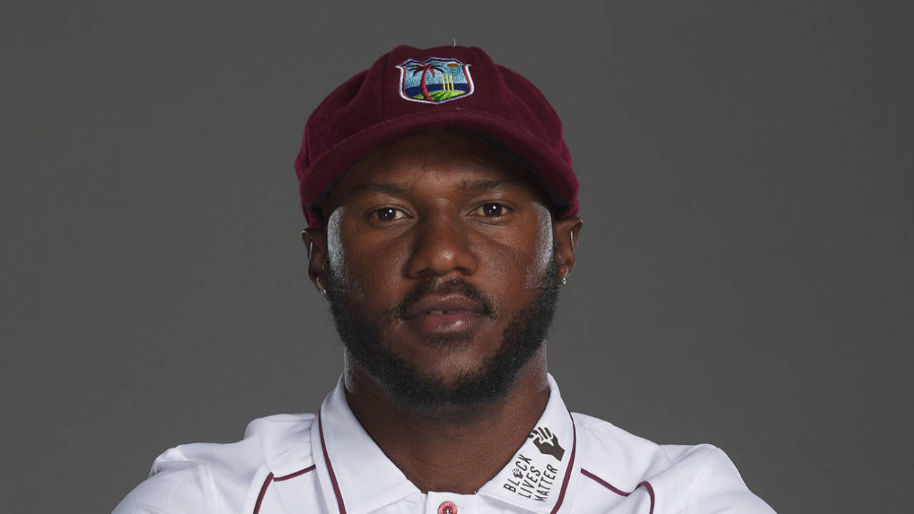 Jermaine Blackwood poses for a portrait, Emirates Old Trafford, June 28, 2020