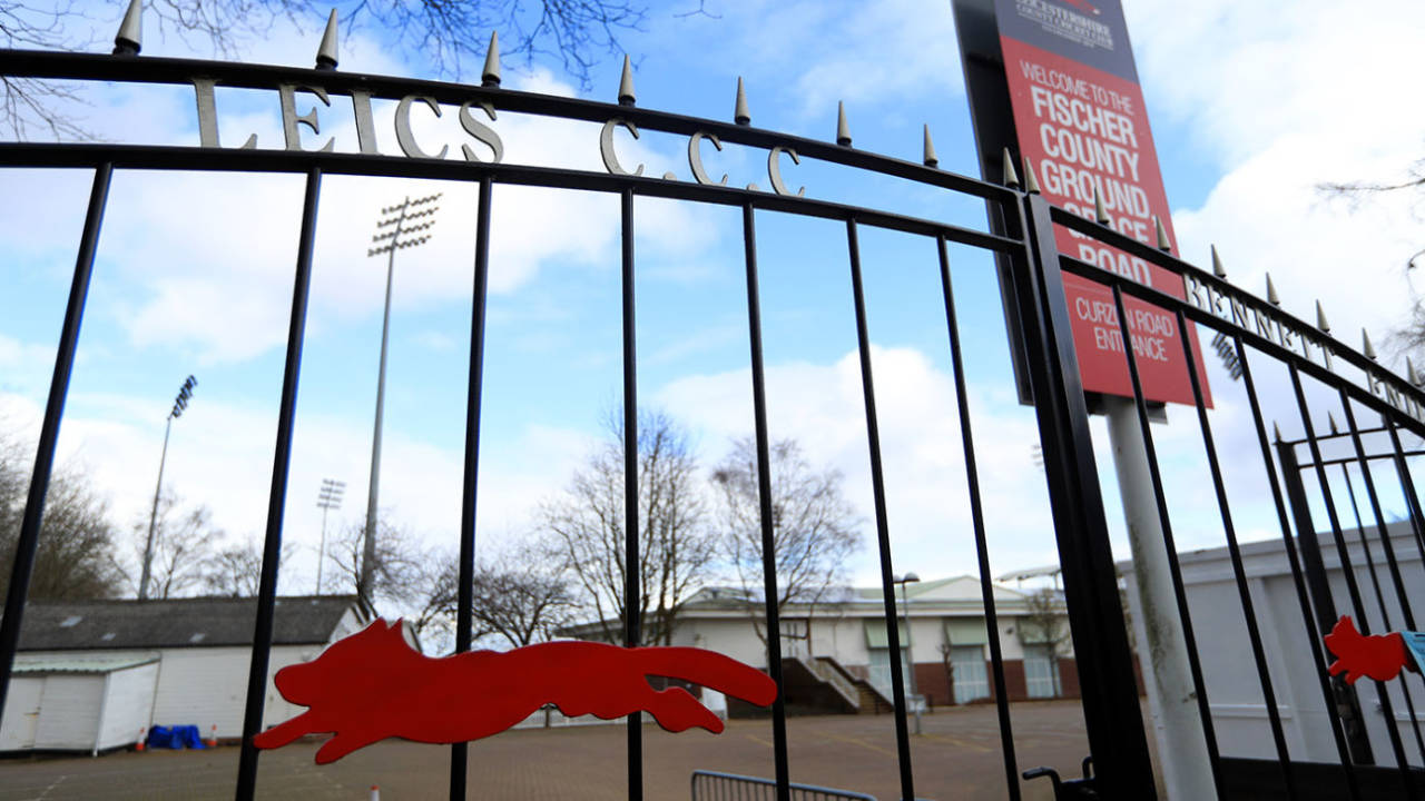 The gates at Leicestershire CCC ahead of the club's return to training, Grace Road, Leicester, March 24, 2020