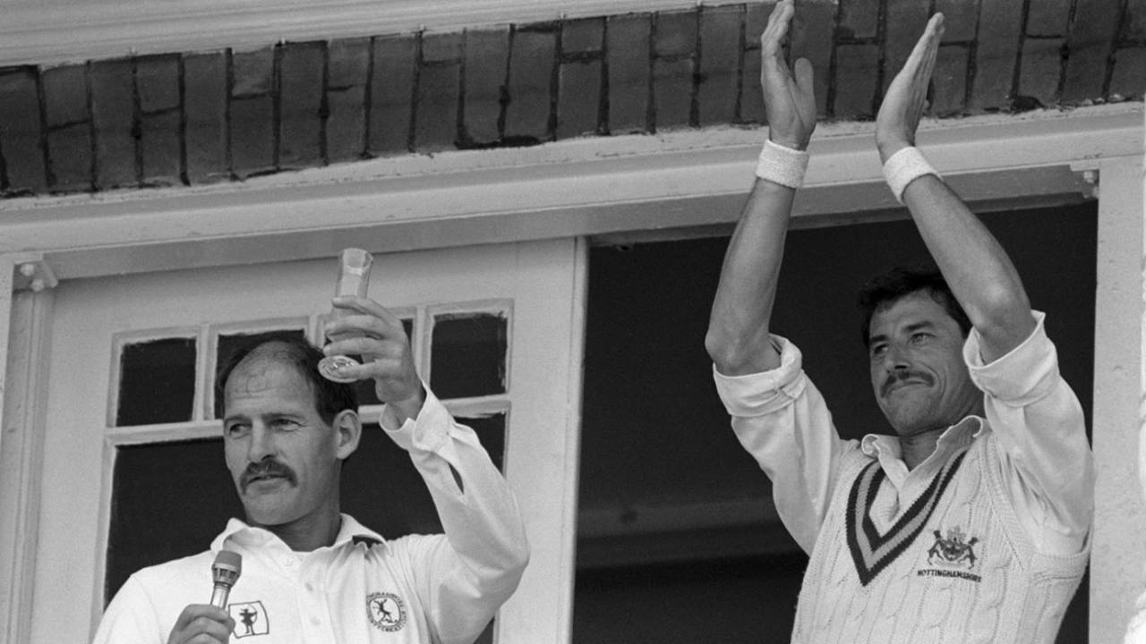 Clive Rice and Richard Hadlee were instrumental to Nottinghamshire's revival in the 1980s, Trent Bridge, September 14, 1987