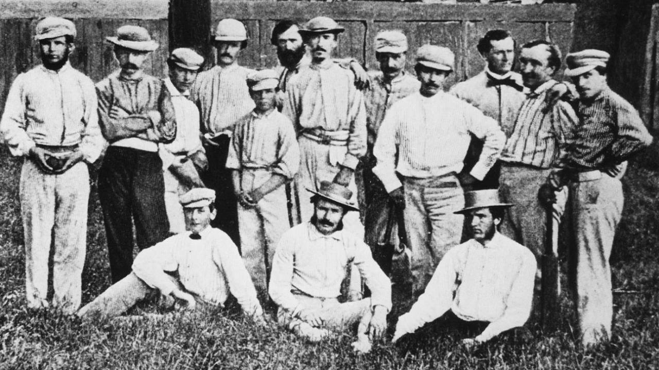 Members of the St George's Cricket Club pose for a photo, New York, 1861