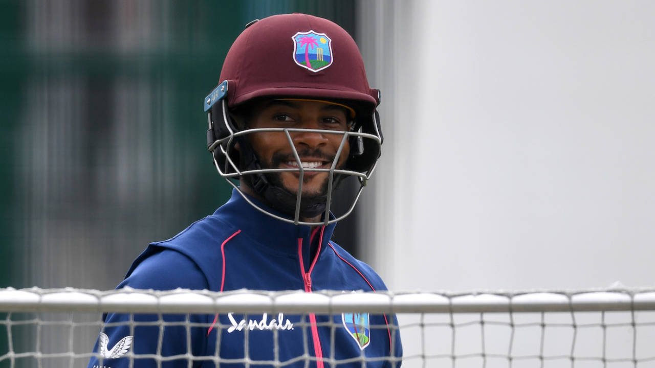 Shai Hope brings out a smile in the nets, Old Trafford, July 14, 2020