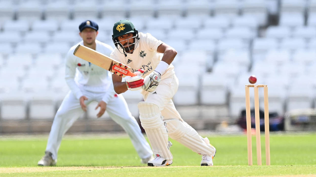 Haseeb Hameed builds his innings for Nottinghamshire, Derbyshire v Nottinghamshire, Derby, Bob Willis Trophy, August 1, 2020