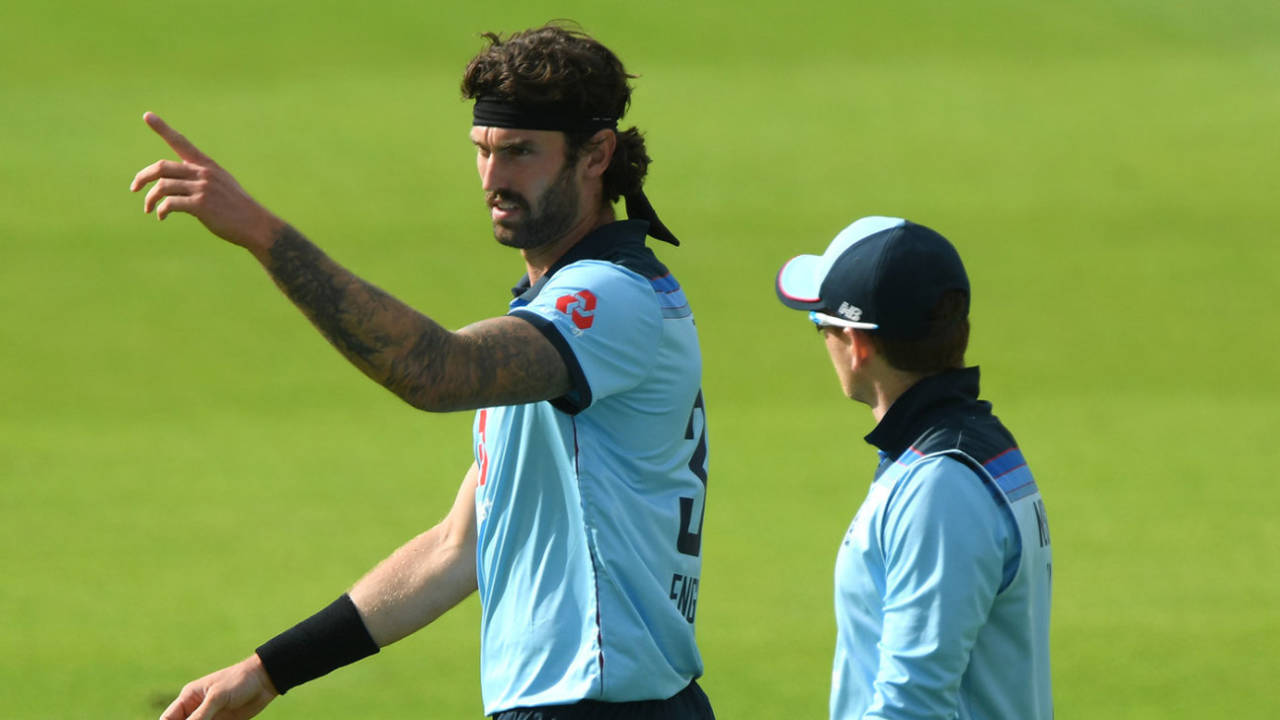 Reece Topley was playing his first England international in four years, England v Ireland, 2nd ODI, Southampton, August 1, 2020