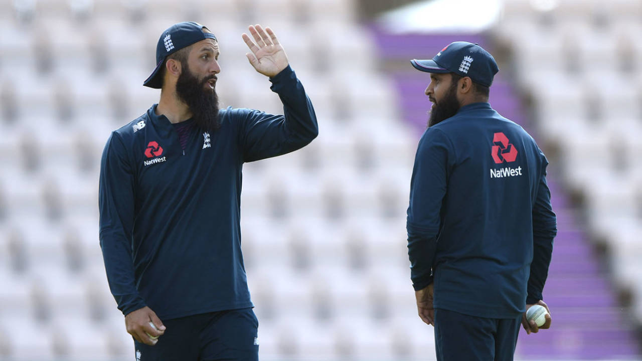 Moeen Ali and Adil Rashid in training, England training, Ageas Bowl, August 3, 2020