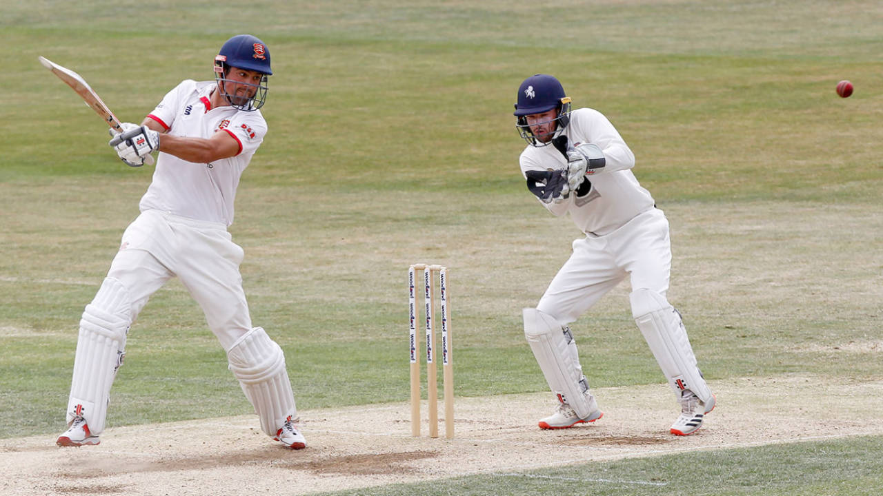 Alastair Cook cuts through the off side, Essex v Kent, Cloudfm County Ground, Bob Willis Trophy, 4th day, August 4, 2020
